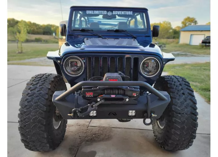 Fab Fours Inc. 97-06 wrangler premium stubby front bumper with pre-runer